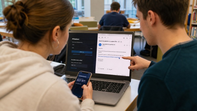 Hráč zadává ověřovací kód z mobilní aplikace při přihlášení k hernímu účtu na počítači